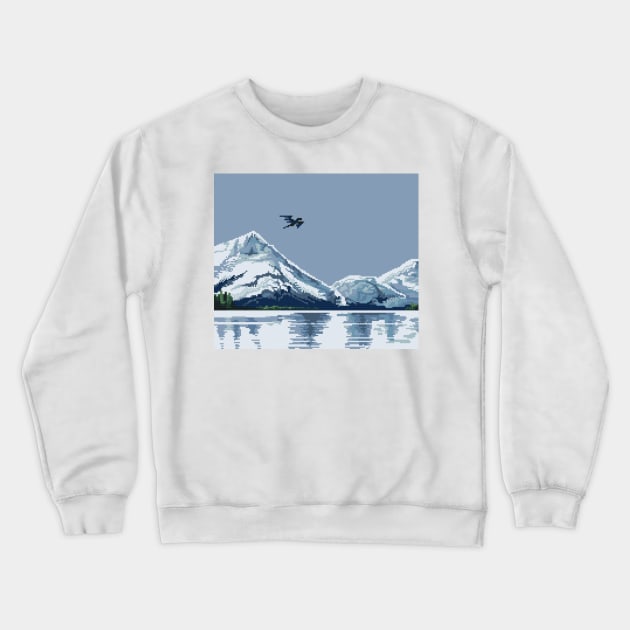 Pixel Mountain Crewneck Sweatshirt by Ashdoun